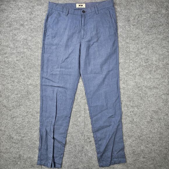 Joseph Abboud Pants Mens 34x34 Linen Blue Modern Fit Chino Lightweight Summer - Picture 1 of 7